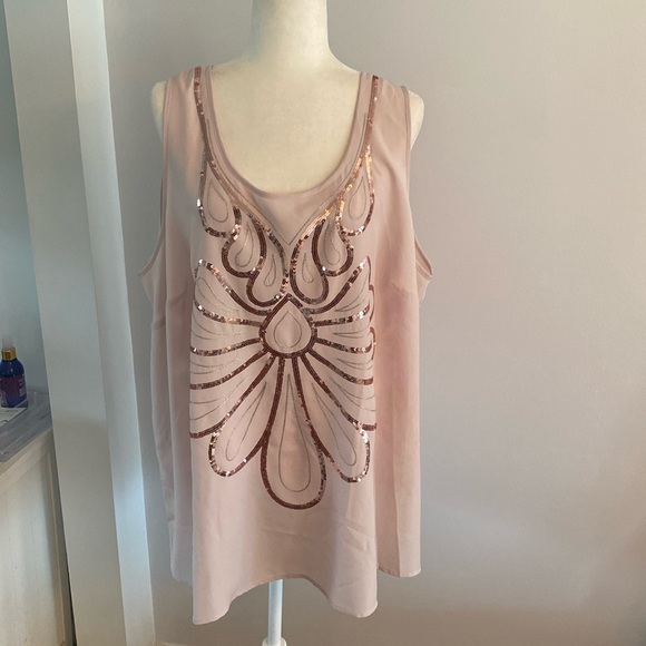Lane Bryant Tops - Lane Bryant beaded dressy tank top